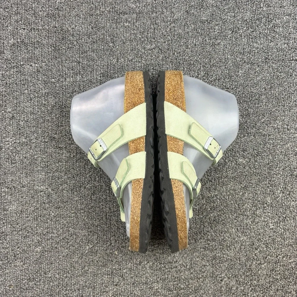 Birkenstock Mayari Sandals Womens EU 37 US 6-6.5 Faded Lime Nubuck Leather Soft